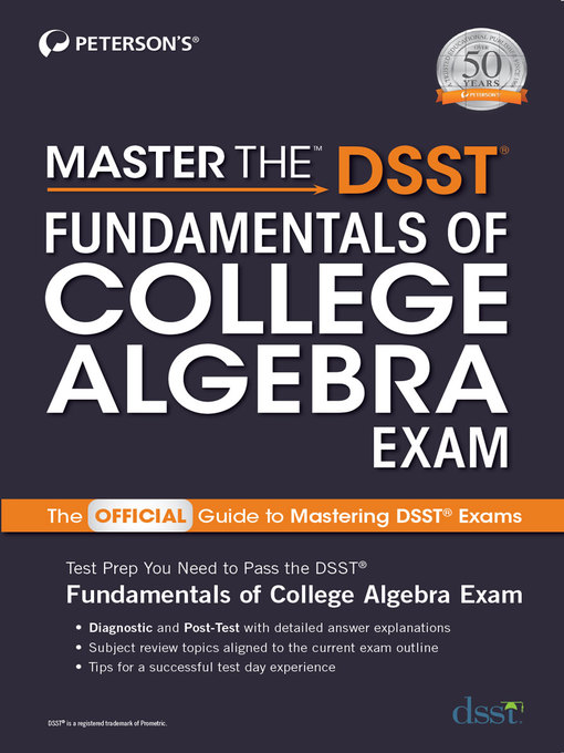 Cover image for Master the DSST Fundamentals of College Algebra Exam